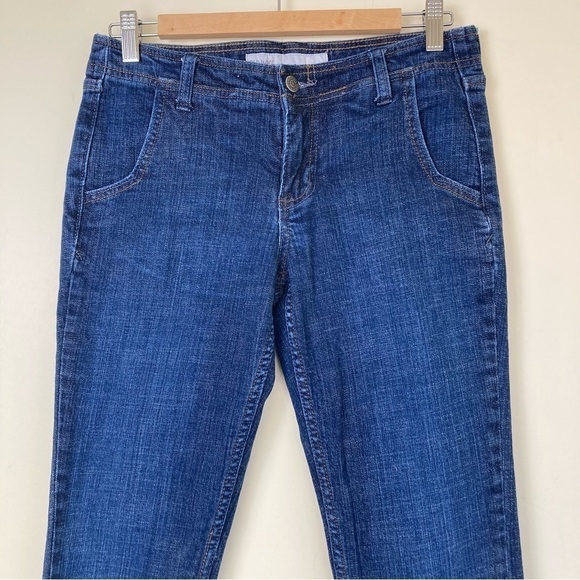 Old Navy Y2K Straight Leg Jeans Mid Rise Dark Wash Denim Side Pockets Size 4 - Picture 3 of 14
